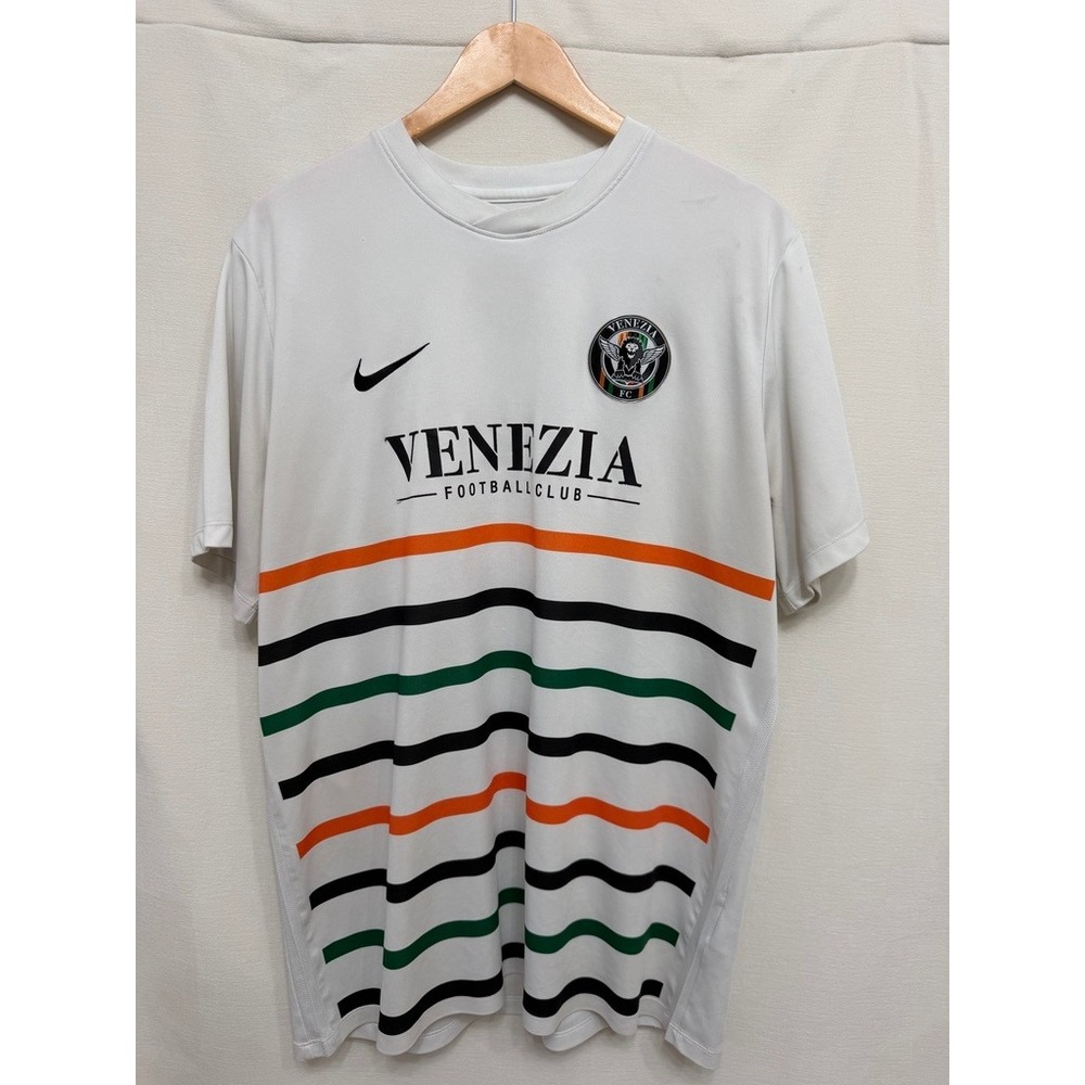 Nike Venezia FC White Multi-Color Stripe Dri-FIT Soccer Jersey XXL Sporty Italy